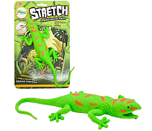 Игрушка Силиконовая тянучка Ящерица Большая Зеленая с оранжевыми пятнами  5050-36
