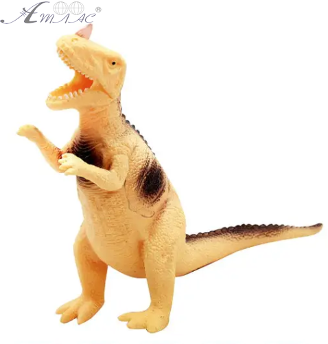 Іграшка силіконова антистрес, динозавр бежевий з рогом 14 см  03465 фото 2