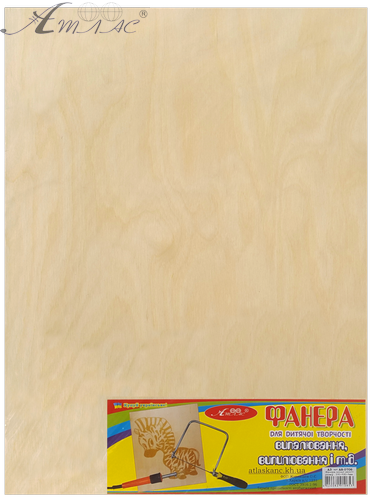 Фанера для выпиливания и выжигания А3 - 6 мм 300 х 400 мм AS-0707 Фанера для выпиливания и выжигания А3 - 6 мм 300 х 400 мм AS-0707