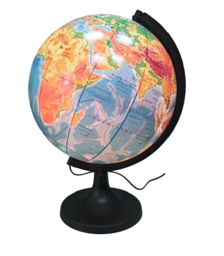 Глобус физический с подсветкой 32 см пластик  08917 фото 2