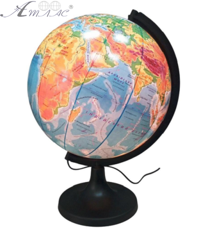 Глобус фізичний з підсвічуванням 32 см пластик  08917 фото 2