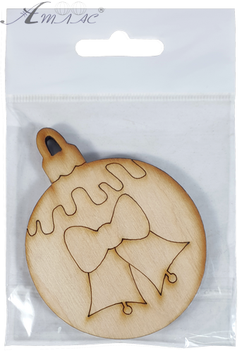 Фигурка фанерная - Елочный шар с колокольчиками 6 см AS-4768, В-0197 фото 2 Фигурка фанерная - Елочный шар с колокольчиками 6 см AS-4768, В-0197 фото 2