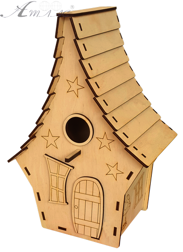 Скворечник № 9/1 домик волшебника, окрашенный, морилка под лаком 24 х 18 х 35 см AS-4368 Скворечник № 9/1 домик волшебника, окрашенный, морилка под лаком 24 х 18 х 35 см AS-4368