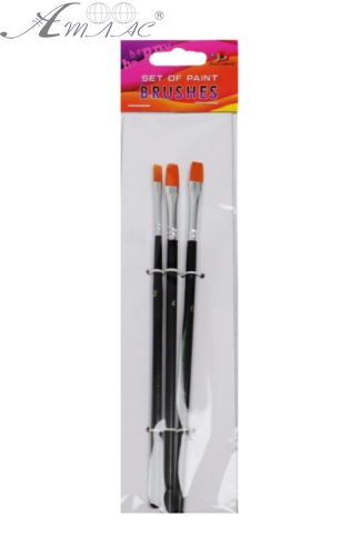 Пензлик набір нейлон Фреш 3 шт плоскі № 2,4,6 04918 Пензлик набір нейлон Фреш 3 шт плоскі № 2,4,6 04918