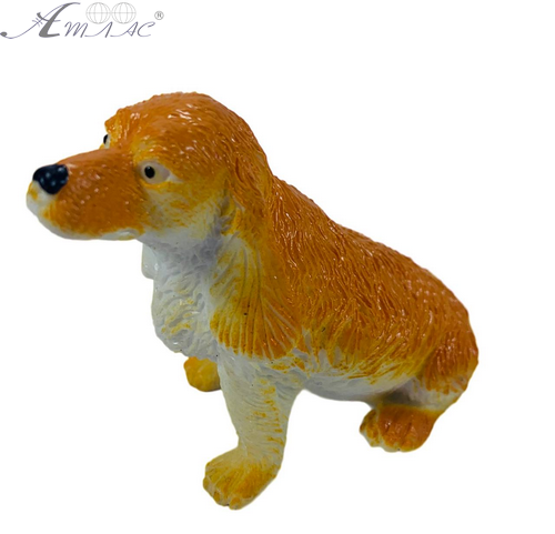 Іграшка Силіконова тягнучка собака Спаниэль бело-оранж.9см  08675 фото 2