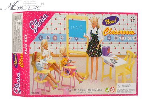 Лялькові меблі набір Gloria Шкільний клас 9916 фото 2 Лялькові меблі набір Gloria Шкільний клас 9916 фото 2