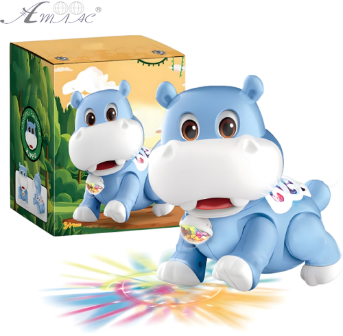 Игрушка Бегемотик ходит музыкальный со световыми эфектами 9055С Игрушка Бегемотик ходит музыкальный со световыми эфектами 9055С