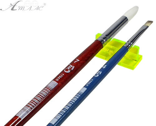 Подставка под две кисточки, желтый флуоресцентный пластик AS-0030, К-4025 фото 2 Подставка под две кисточки, желтый флуоресцентный пластик AS-0030, К-4025 фото 2