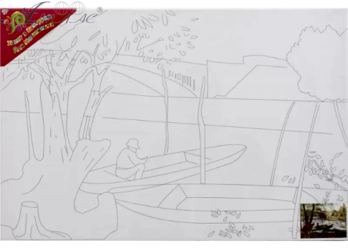 Полотно з контуром Човни на підрамнику 40 х 60 см 950995 Полотно з контуром Човни на підрамнику 40 х 60 см 950995