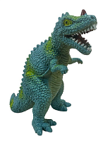 Іграшка силіконова антистрес, Динозавр блакитний з червоним рогом 9см  03455