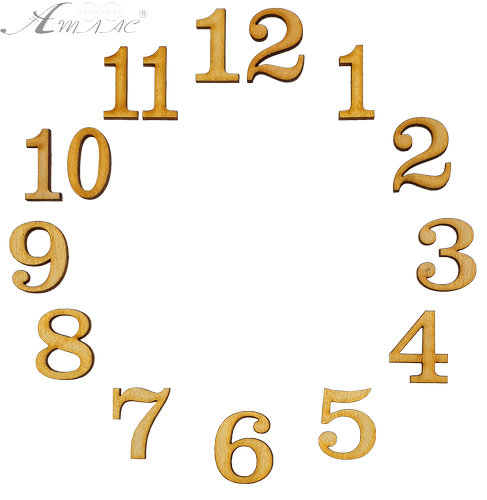 Цифры для часов арабские 12 шт высотой 3 см из фанеры AS-4575 Цифры для часов арабские 12 шт высотой 3 см из фанеры AS-4575