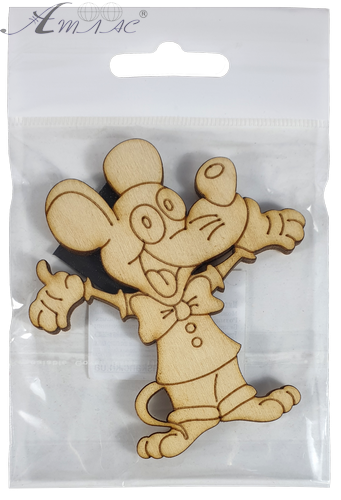 Фігурка фанерна - Мишеня № 9 з краваткою-метеликом 72 х 80 мм з магнітом AS-4833, В-0391 фото 3 Фігурка фанерна - Мишеня № 9 з краваткою-метеликом 72 х 80 мм з магнітом AS-4833, В-0391 фото 3