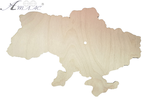 Основа для годинника з фанери 4 мм № 26 Мапа України 40 х 27 см  AS-4599