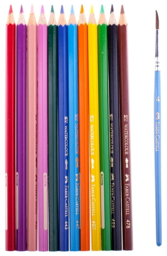 Карандаши акварельные цветные Faber Castell 12 цветов шестигранные 114413 фото 2 Карандаши акварельные цветные Faber Castell 12 цветов шестигранные 114413 фото 2
