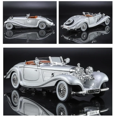 Машинка Автоэксперт Mersedes-Benz 500K Special Roadster 1936 серебристая 21см двери свет звук 1725-14 фото 2 Машинка Автоэксперт Mersedes-Benz 500K Special Roadster 1936 серебристая 21см двери свет звук 1725-14 фото 2