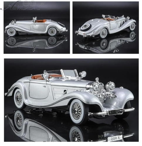 Машинка Автоексперт Mersedes-Benz 500K Special Roadster 1936 срібляста 21см двері світло звук 1725-14 фото 2 Машинка Автоексперт Mersedes-Benz 500K Special Roadster 1936 срібляста 21см двері світло звук 1725-14 фото 2