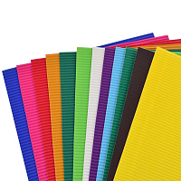 Картон кольоровий, набір А4 10 кольорів гофрований  13891