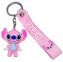 Брелок Стич розовый с силиконовым браслетом 4,5 см резина  05083