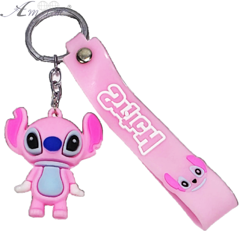 Брелок Стич розовый с силиконовым браслетом 4,5 см резина 05083 Брелок Стич розовый с силиконовым браслетом 4,5 см резина 05083