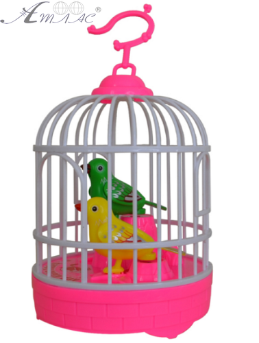 Игрушка Клетка с птичками звук 13 см  8190-1 в пакете