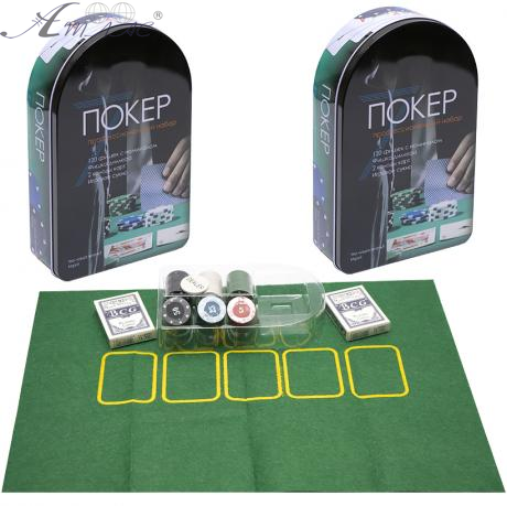 Игрушка Покер Набор в металлическом пенале, 120 фишек 341-004