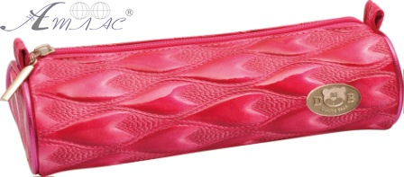 Пенал шкільний Leader шкірозамінник, тубус, хвилястий HS-9680