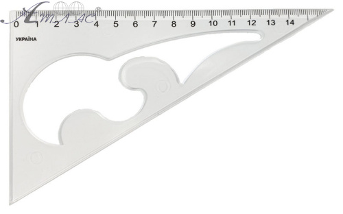 Треугольник прозрачный с лекалом 165 х 95 мм AS-0261, К-9041 Треугольник прозрачный с лекалом 165 х 95 мм AS-0261, К-9041