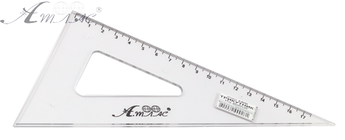 Треугольник 17 см прозрачный напечатанный AS-0260, К-9030 Треугольник 17 см прозрачный напечатанный AS-0260, К-9030