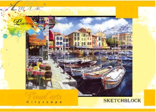 Альбом для малювання скоба А5 Офорт 16 аркушів мікс  АА5516