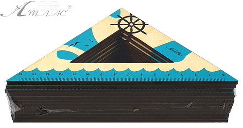 Треугольник деревянный 15см Морько бирюза  AS-0668 фото 2