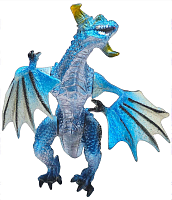 Іграшка Дракон фігурка Блакитний стоїть 16см гума  02008