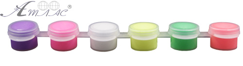 2 мл Краска Акриловая НЕОНовая спайка 6 цветов по 2 мл AS-1227, А-202