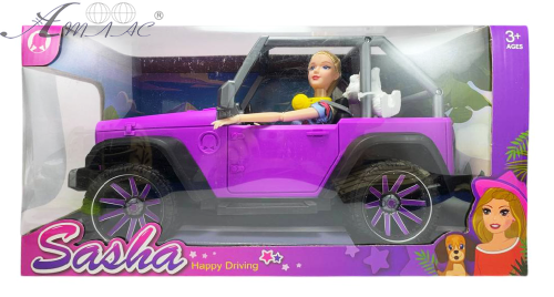 Кукла в машине Джип кабриолет 34см с собачкой в коробке 51860 Кукла в машине Джип кабриолет 34см с собачкой в коробке 51860