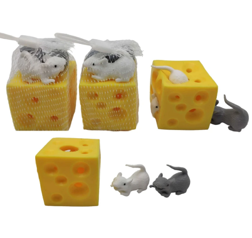 Игрушка Силиконовая тянучка Мышки в сыре 4,5 см 6623 Игрушка Силиконовая тянучка Мышки в сыре 4,5 см 6623