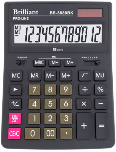 Калькулятор Brilliant настольный 155 х 205 мм BS-8888BK
