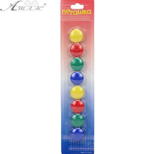 Магниты 20мм Пегашка  8шт цветные круглые  01427