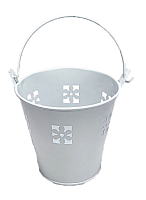 Відерце Декоративний метал 9,5 х 9,5см Диз № 5 проріз квітка Біле  05262