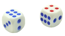 Кубики кости игральные зарики 1 шт 1см  15430