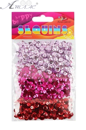 Пайетки Круглые 6 мм 3в1 цветные 15 грамм 160385 Пайетки Круглые 6 мм 3в1 цветные 15 грамм 160385