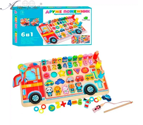 Игрушка Деревянная Друг Пожарник мульти доска  MD1960 фото 2