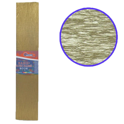 Бумага гофрированная НЕОН Золотая 50х200см 55% цена за 10шт  KRGS-8038