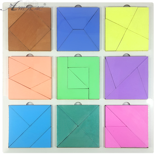 Игрушка развивающая Головоломка Сложи Квадрат покрашенная, второй уровень сложности AS-7158