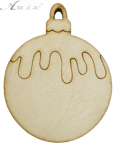 Фигурка фанерная - Елочный шар с потеками 7,6 х 6 см AS-4765, В-0261 Фигурка фанерная - Елочный шар с потеками 7,6 х 6 см AS-4765, В-0261