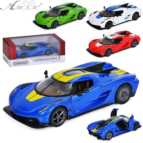Машинка Kinsmart Koenigsegg Jesko Absolut зі смужками метал KT5473FW Машинка Kinsmart Koenigsegg Jesko Absolut зі смужками метал KT5473FW