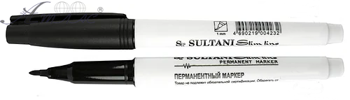 Маркер перманентний Tukzar 1 мм тонкий, чорний TZ-423