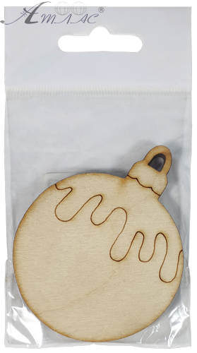 Фигурка фанерная - Елочный шар с потеками 7,6 х 6 см AS-4765, В-0261 фото 2 Фигурка фанерная - Елочный шар с потеками 7,6 х 6 см AS-4765, В-0261 фото 2