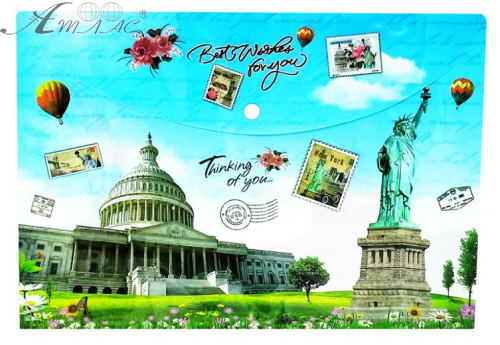 Папка на кнопке А4 Страны 24830-12 Папка на кнопке А4 Страны 24830-12