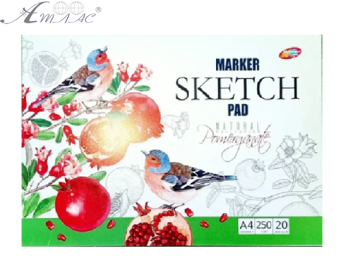 Альбом для малювання Скетчбук для маркерів клейової (гранат) А4 250 г/м 20 аркушів 11125 Альбом для малювання Скетчбук для маркерів клейової (гранат) А4 250 г/м 20 аркушів 11125