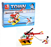 Игрушка Конструктор Пожарный вертолет Town 107 деталей  M38-B3500