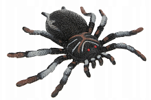 Іграшка силіконова антистрес Павук чорний у сіру смужку 13см  02574